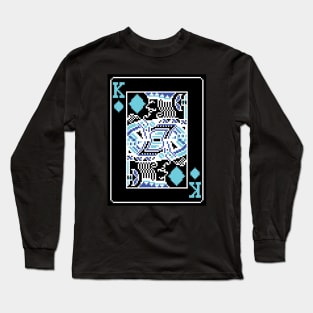 King of Diamonds Pixel Art Bright Negative Mode Long Sleeve T-Shirt